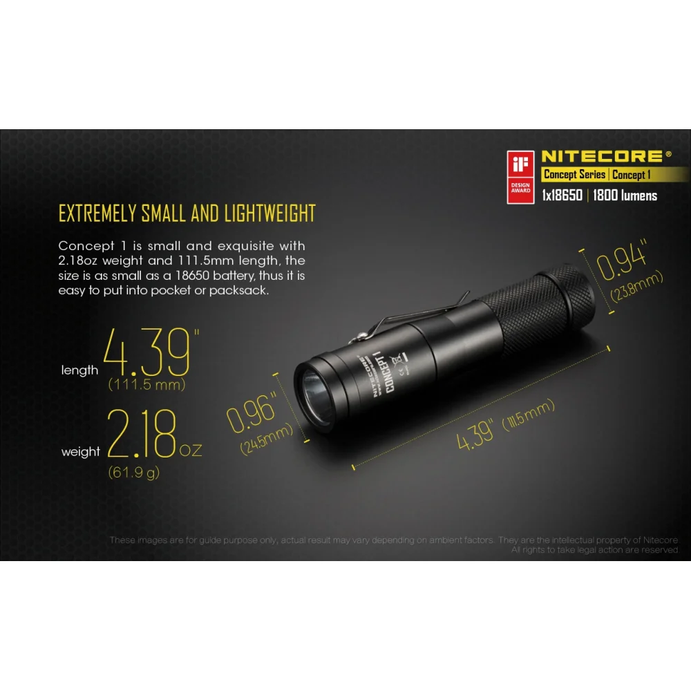 Latarka LED Nitecore Concept 1 1800 Lumenów 4 Latarka LED Nitecore Concept 1 1800 Lumenów