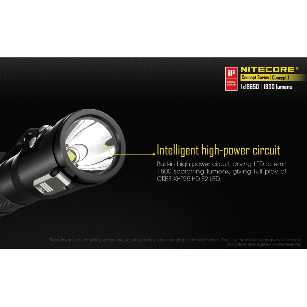 Latarka LED Nitecore Concept 1 1800 Lumenów 6 Latarka LED Nitecore Concept 1 1800 Lumenów