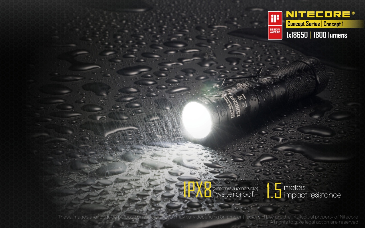 Latarka LED Nitecore Concept 1 1800 Lumenów Firma Nitecore z dumą prezentuje zdobywce nagrody iF Design Award 2018 – latarkę Nitecore Concept 1.Ta mała i niezwykle potężna latarka wyposażona jest w wydajną diodę LED CREE XHP35 HD E2, która zapewnia maksymalną moc latarki 1800 lumenów. 5 poziomów jasności, 3 tryby specjalne i maksymalny czas pracy - LifeGun.pl Latarka LED Nitecore Concept 1 1800 Lumenów-14