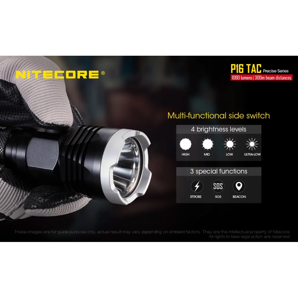Latarka Nitecore P16 TAC 1000 lumenów 9 Latarka Nitecore P16 TAC 1000 lumenów