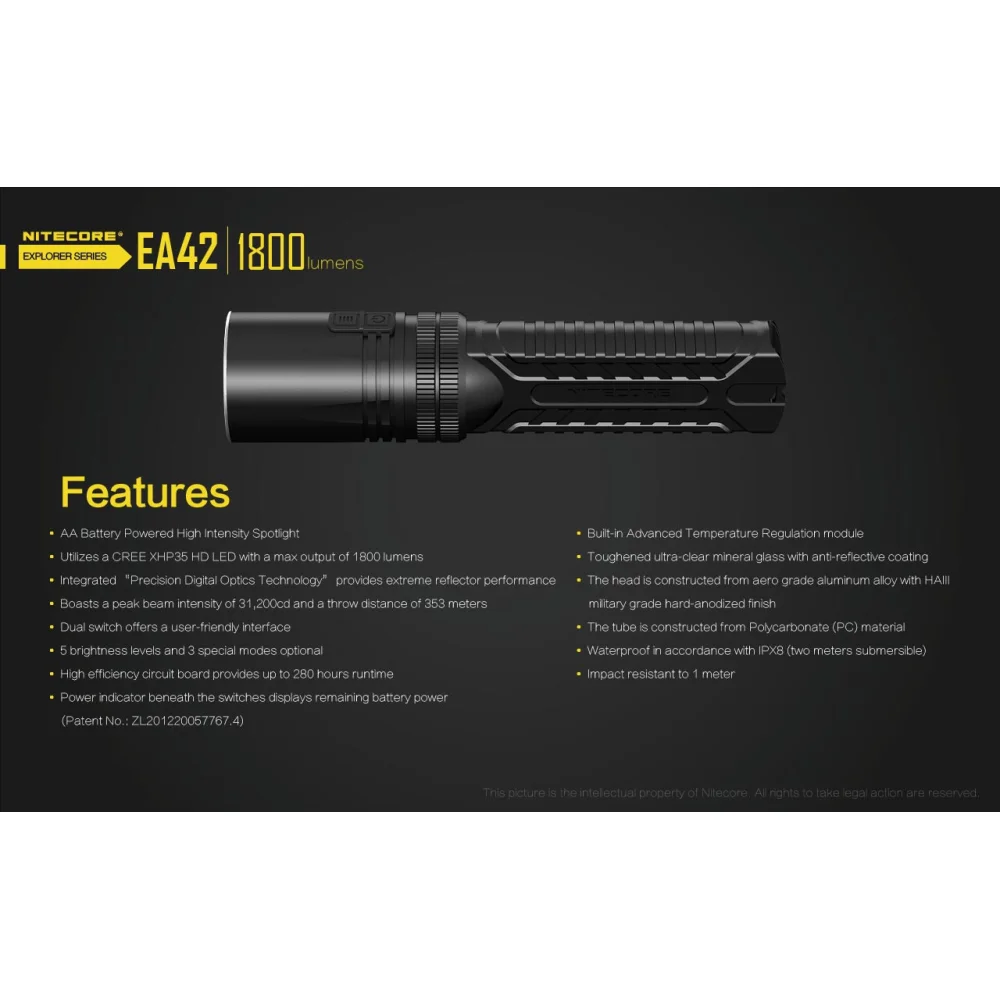 Latarka Nitecore EA42 1800 Lumenów 24 Latarka Nitecore EA42 1800 Lumenów