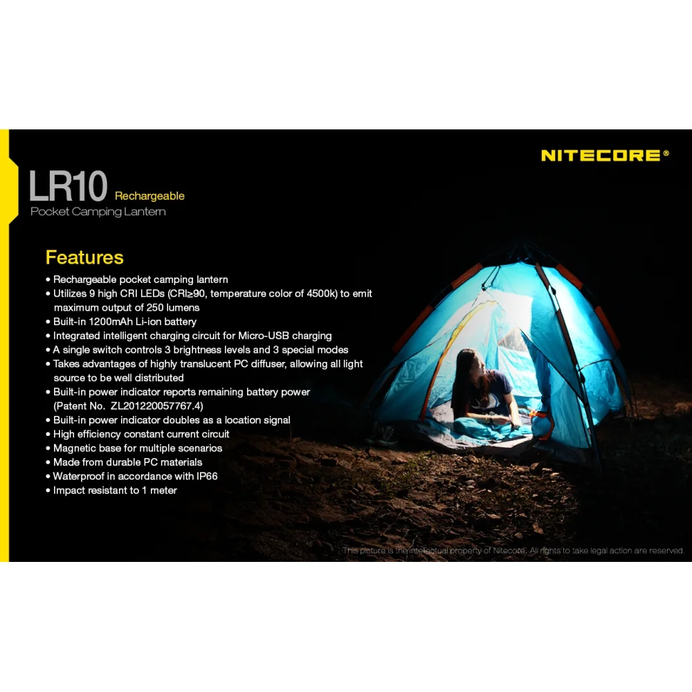 Latarka Nitecore LR10 - Czarny 250 Lumenów 22 Latarka Nitecore LR10 – Czarny 250 Lumenów