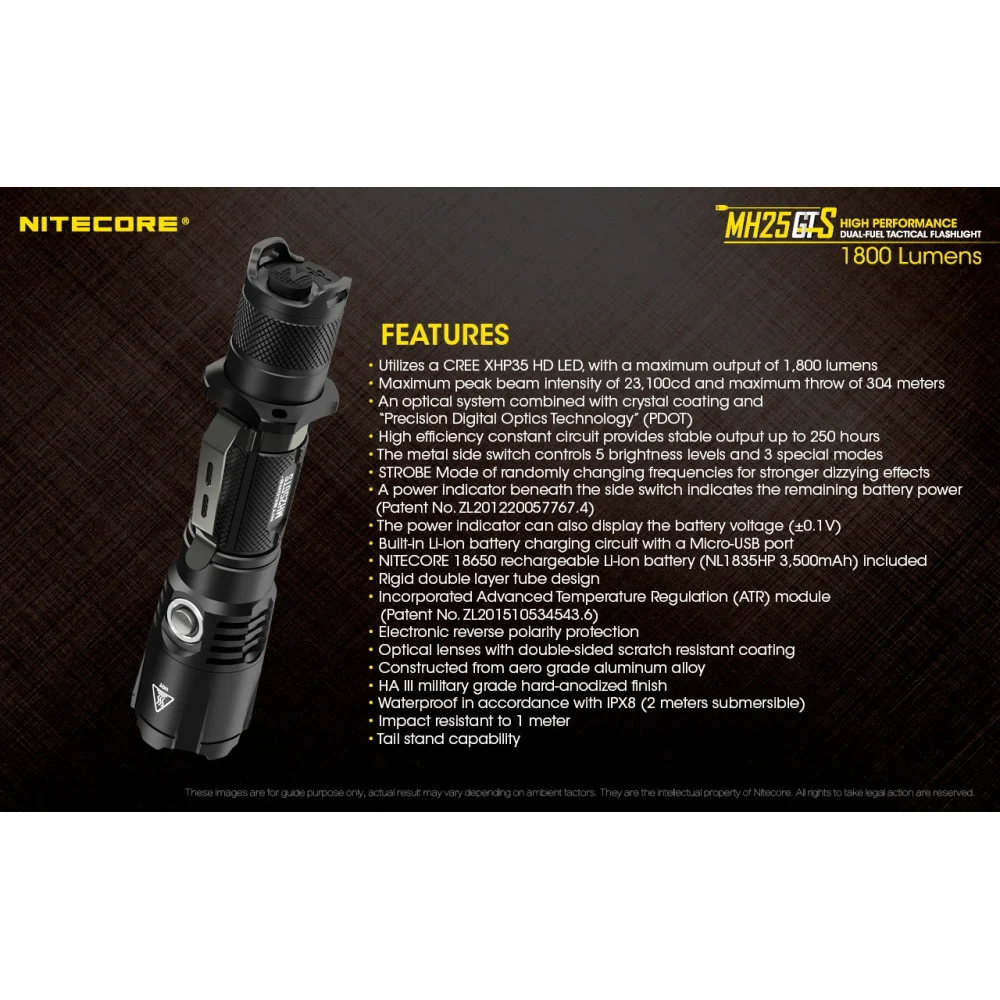 Latarka Nitecore MH25GTS 1800 Lumenów 21 Latarka Nitecore MH25GTS 1800 Lumenów