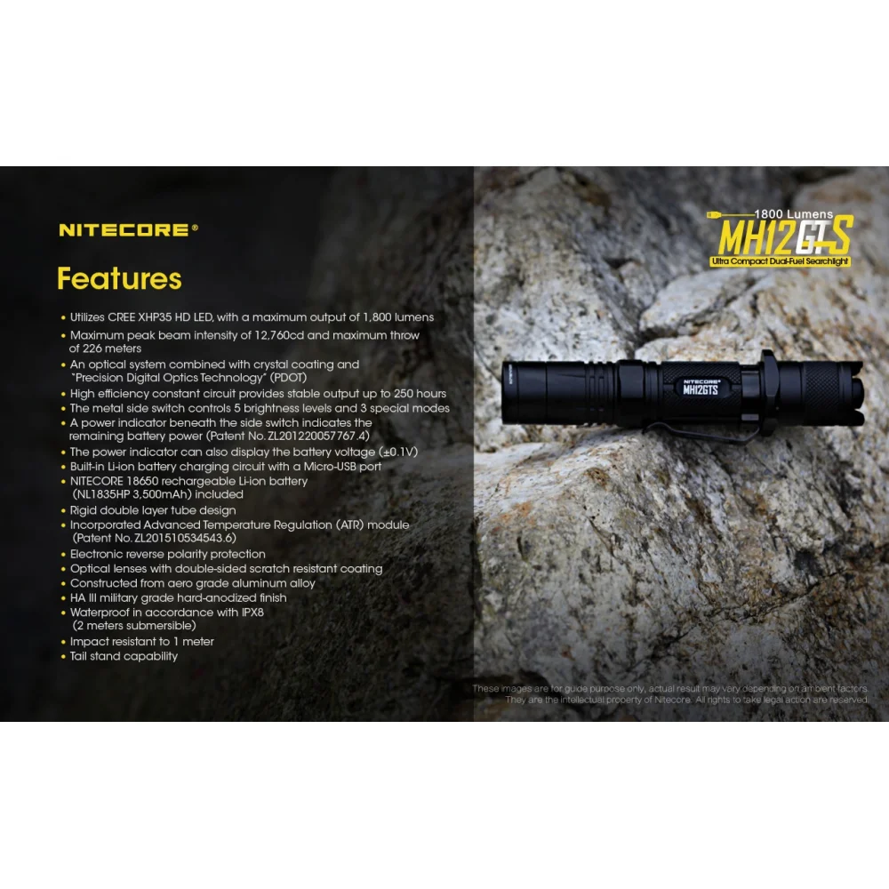 Latarka Nitecore MH12GTS 1800 Lumenów 22 Latarka Nitecore MH12GTS 1800 Lumenów