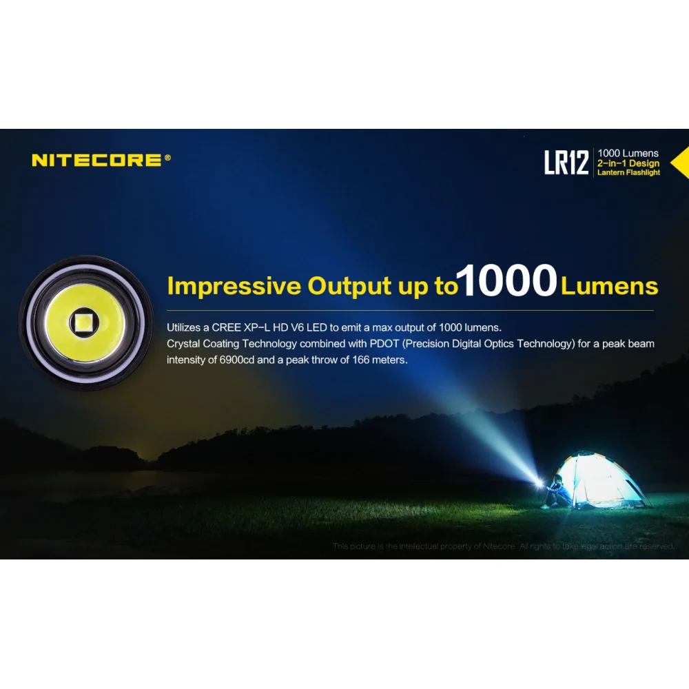 Latarka Nitecore LR12 1000 Lumenów 7 Latarka Nitecore LR12 1000 Lumenów