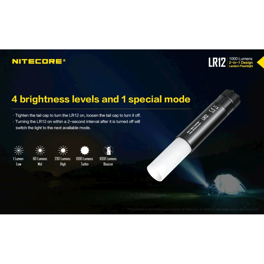 Latarka Nitecore LR12 1000 Lumenów 11 Latarka Nitecore LR12 1000 Lumenów