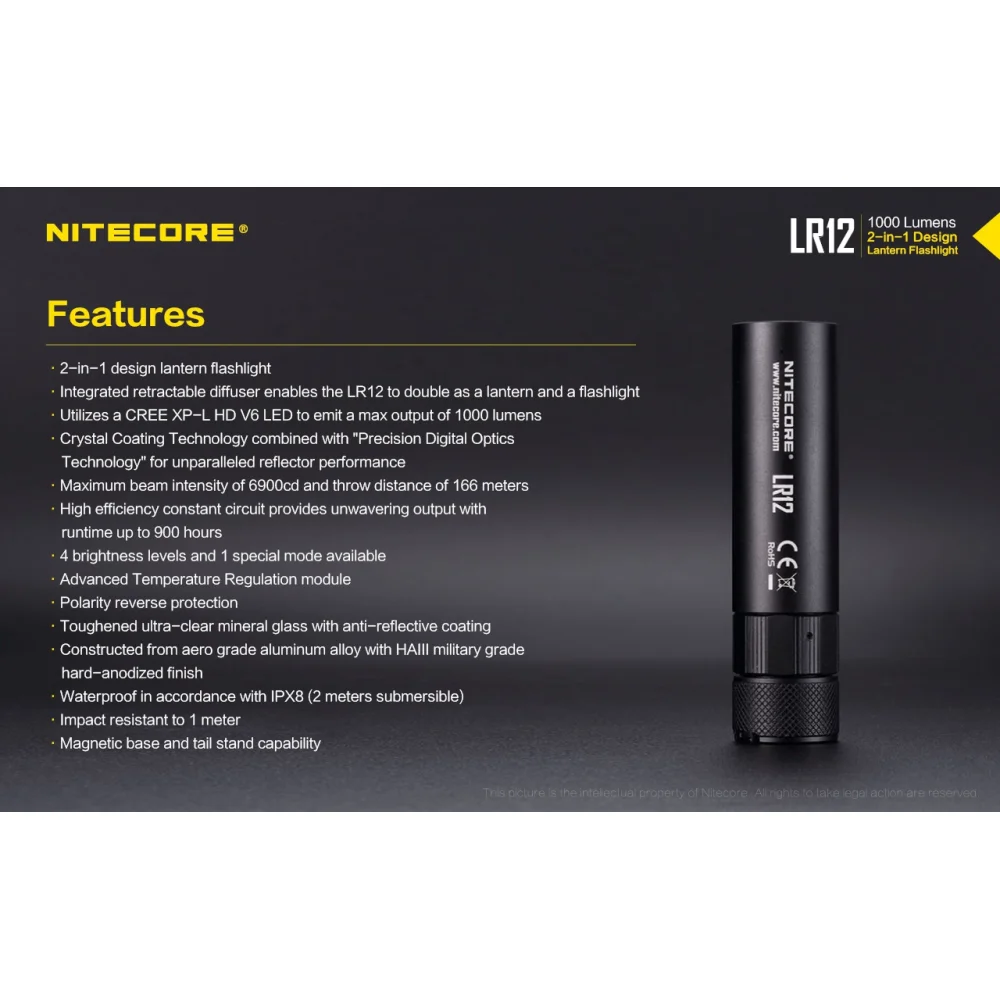 Latarka Nitecore LR12 1000 Lumenów 19 Latarka Nitecore LR12 1000 Lumenów