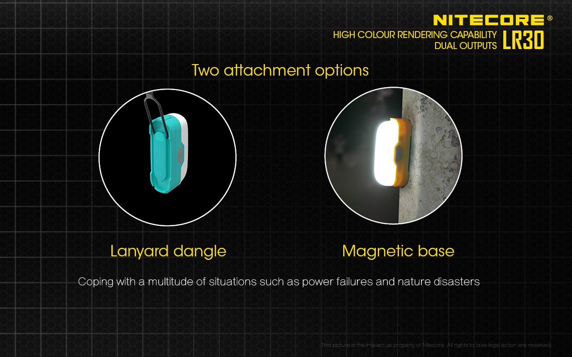 Światło S.O.S.: Tak | Maksymalny czas pracy (godz.): 8 | Waga bez baterii (g): 62 | Ładowarka w zestawie: Nie | Baterie w zestawie: Nie | Futerał: Nie | Wodoodporność: Tak | Baterie (kompatybilne): 1 x 18650 lub 2 x CR123 | Źródło światła: LED Cree - LifeGun.pl Latarka Nitecore LR30 205 lumenów Żółta-8