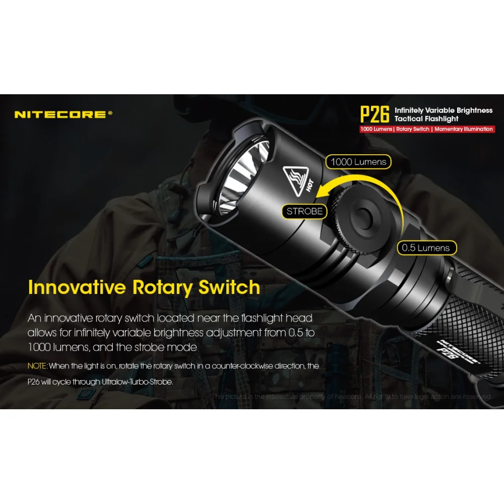 Latarka Nitecore P26 1000 lumenów 6 Latarka Nitecore P26 1000 lumenów