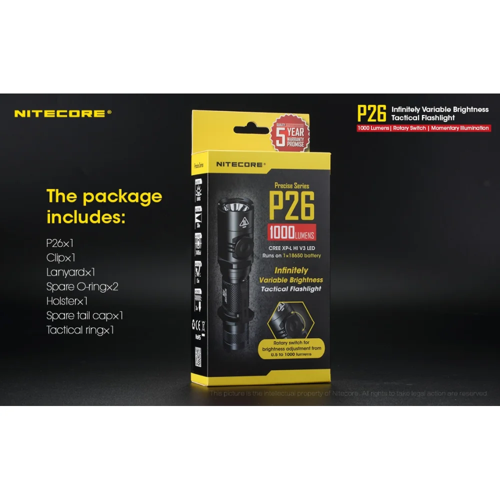 Latarka Nitecore P26 1000 lumenów 21 Latarka Nitecore P26 1000 lumenów