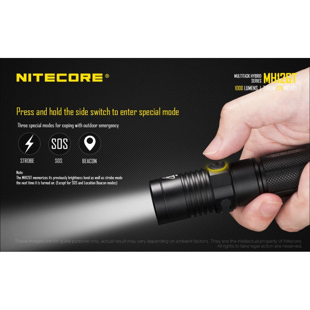 Latarka Nitecore MH12GT Multi-Task Hybrid 1000 lumenów 12 Latarka Nitecore MH12GT Multi-Task Hybrid 1000 lumenów