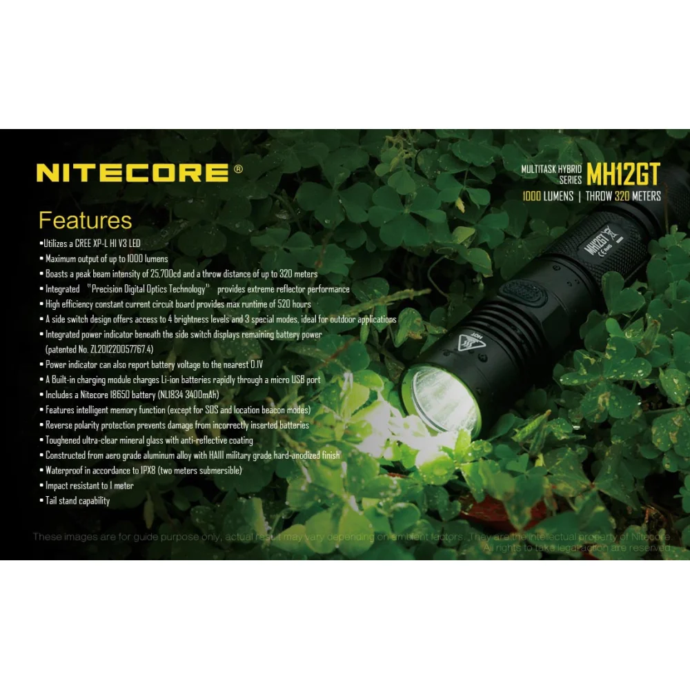 Latarka Nitecore MH12GT Multi-Task Hybrid 1000 lumenów 25 Latarka Nitecore MH12GT Multi-Task Hybrid 1000 lumenów