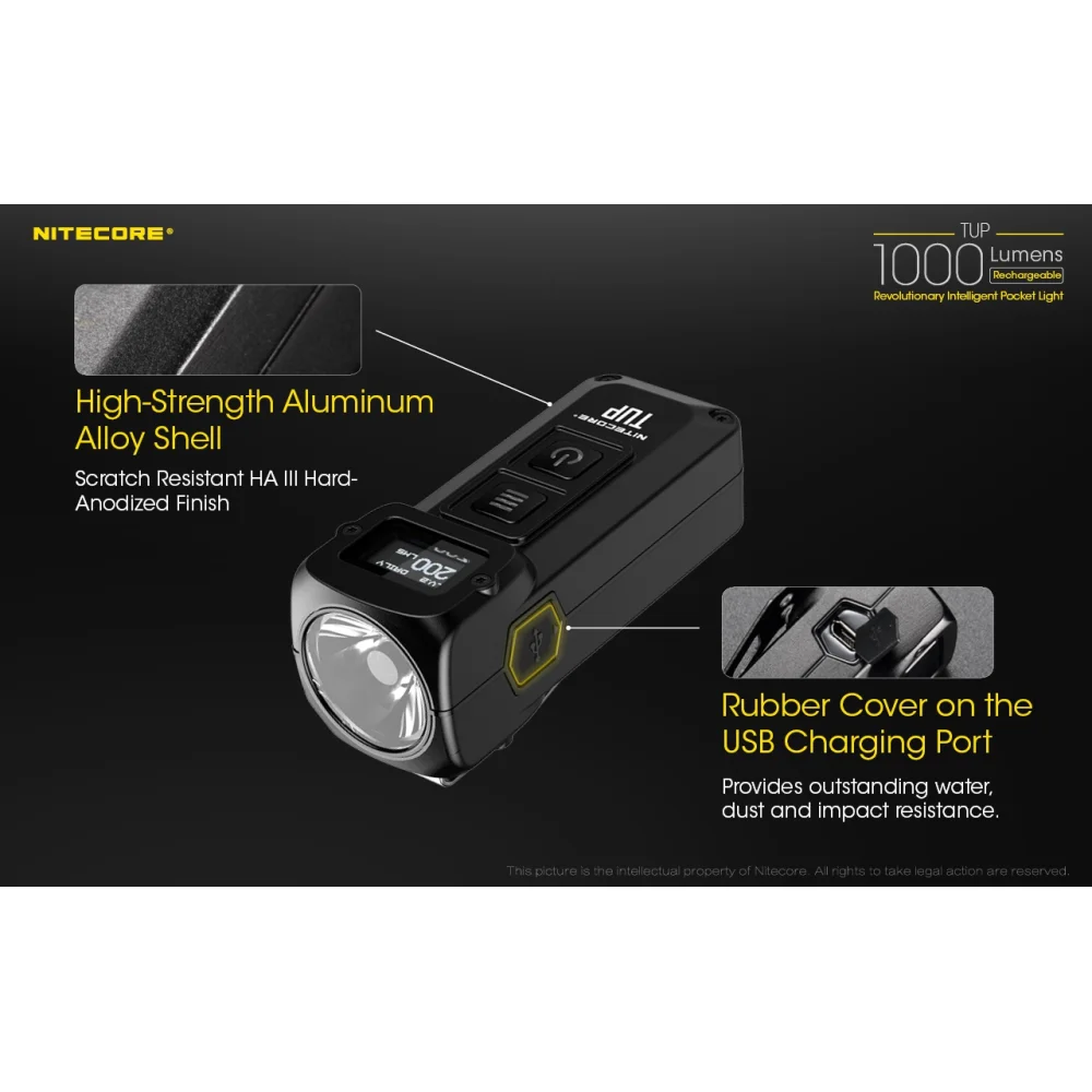 Latarka Nitecore TUP 1000 lumenów Czarna 9 Latarka Nitecore TUP 1000 lumenów Czarna