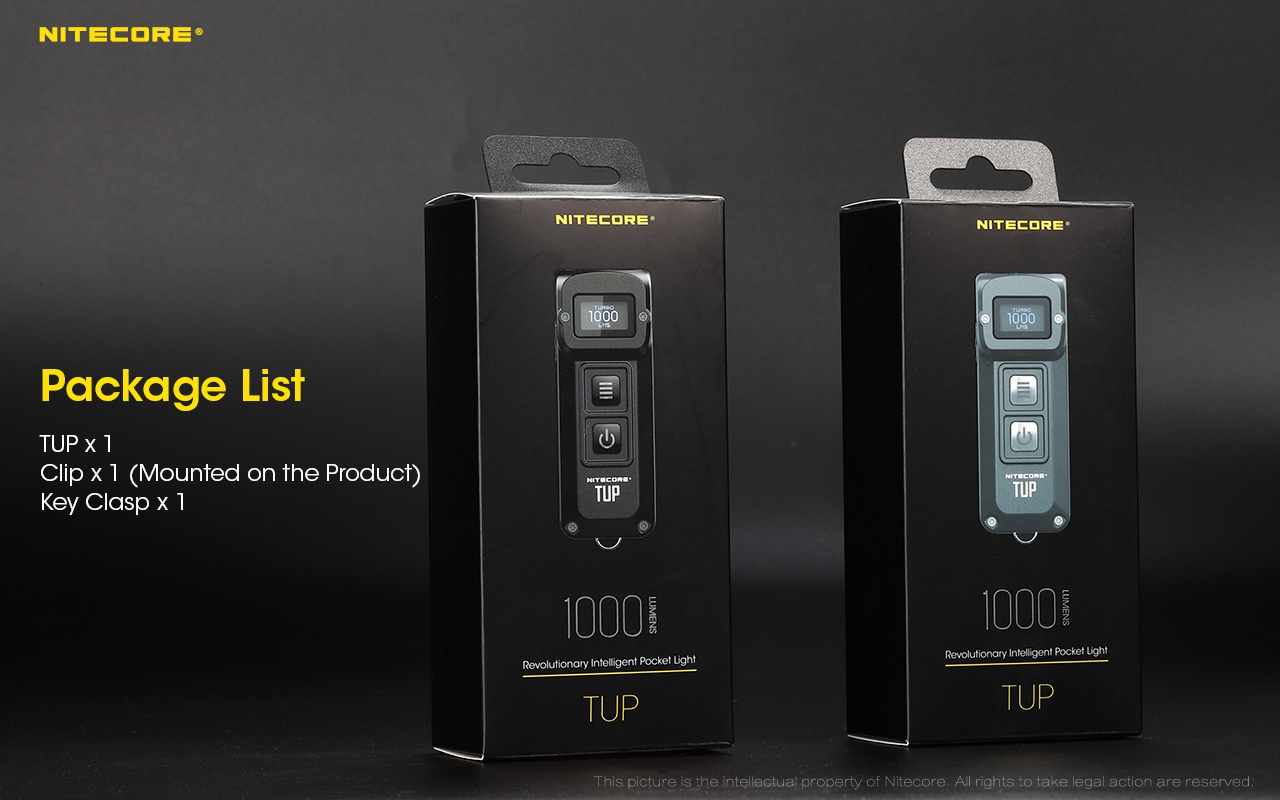 Zasięg wiązki światła (m): 180 | Długość całkowita (mm): 70 | Źródło światła: LED CREE XP-L HD V6 | Moc światła (L): 1000 | Waga (g): 53.2 - LifeGun.pl Latarka Nitecore TUP 1000 lumenów Czarna-21