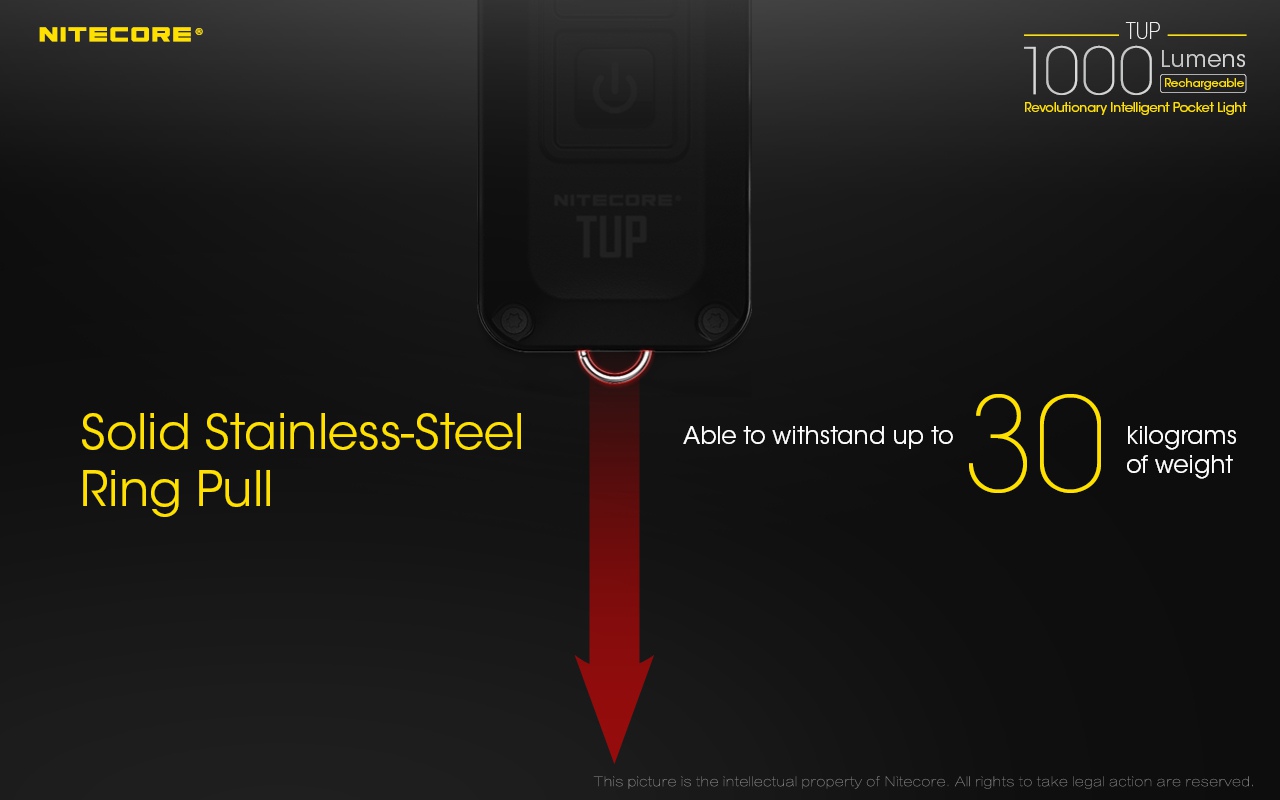 Zasięg wiązki światła (m): 180 | Długość całkowita (mm): 70 | Źródło światła: LED CREE XP-L HD V6 | Moc światła (L): 1000 | Waga (g): 53.2 - LifeGun.pl Latarka Nitecore TUP 1000 lumenów Szara-19