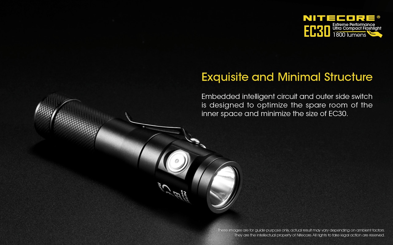 Latarka Nitecore Explorer Series EC30 Zaprojektowana jako kompaktowe i wydajne urządzenie dla wszelkich aktywności typu outdoor czy różnych sytuacji taktycznych. Latarka wyposażona została w diodę LED CREE XHP35 HD o mocy do 1800 lumenów. Wiązka światła posiada zasięg do 220 m. Mocny i łatwy w użyciu metalowy przełącznik daje dostęp do 5 poziomów jasności i 3 specjalnych trybów pracy. - LifeGun.pl Latarka Nitecore Explorer Series EC30-7