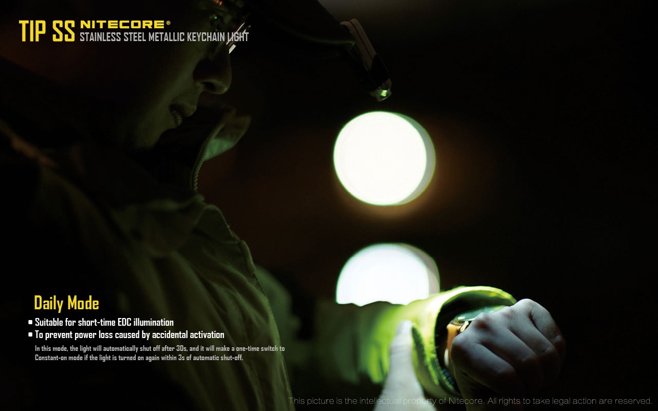 Latarka Nitecore TIP SS Tropical TIP SS używa diody LED CREE XP-G2 S3 emitujące światło o mocy do 360 lumenów. Urządzenie również jest wyposażone w odłączalny klips mocujący, który służy jako ochrona dla przycisków zapobiegając przed ich przypadkowym wciśnięciem. Latarkę można podładować dzięki wbudowanemu portu USB, sam akumulator li-on 500mAh jest w stanie wytrzymać do 46 godzin po jednym - LifeGun.pl Latarka Nitecore TIP SS Tropical-6