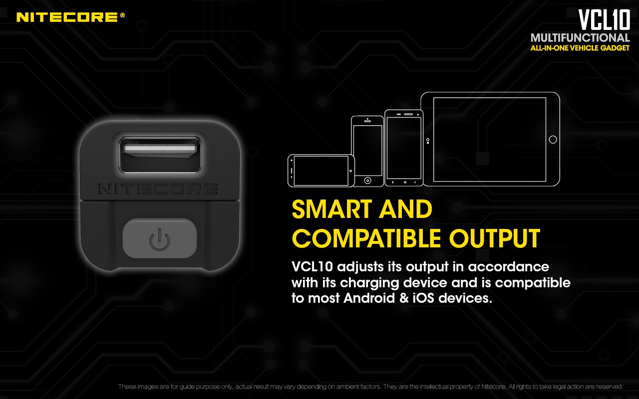 Ładowarka Nitecore VCL10 Ładowarka Nitecore VCL10 to wyjątkowy gadżet który będziesz chciał mieć w swoim samochodzie. Dwa tryby: QuickCharge 2.0 i QuickCharge 3.0 pozwalają podładować urządzenia Android i z systemem iOs z prędkością 2.4A. Ładowarka została wyposażona w latarkę o mocy 25 lumenów i może działać do 3 godzin. VCL10 posiada również czerwone światło ostrzegawcze, - LifeGun.pl Ładowarka Nitecore VCL10-6