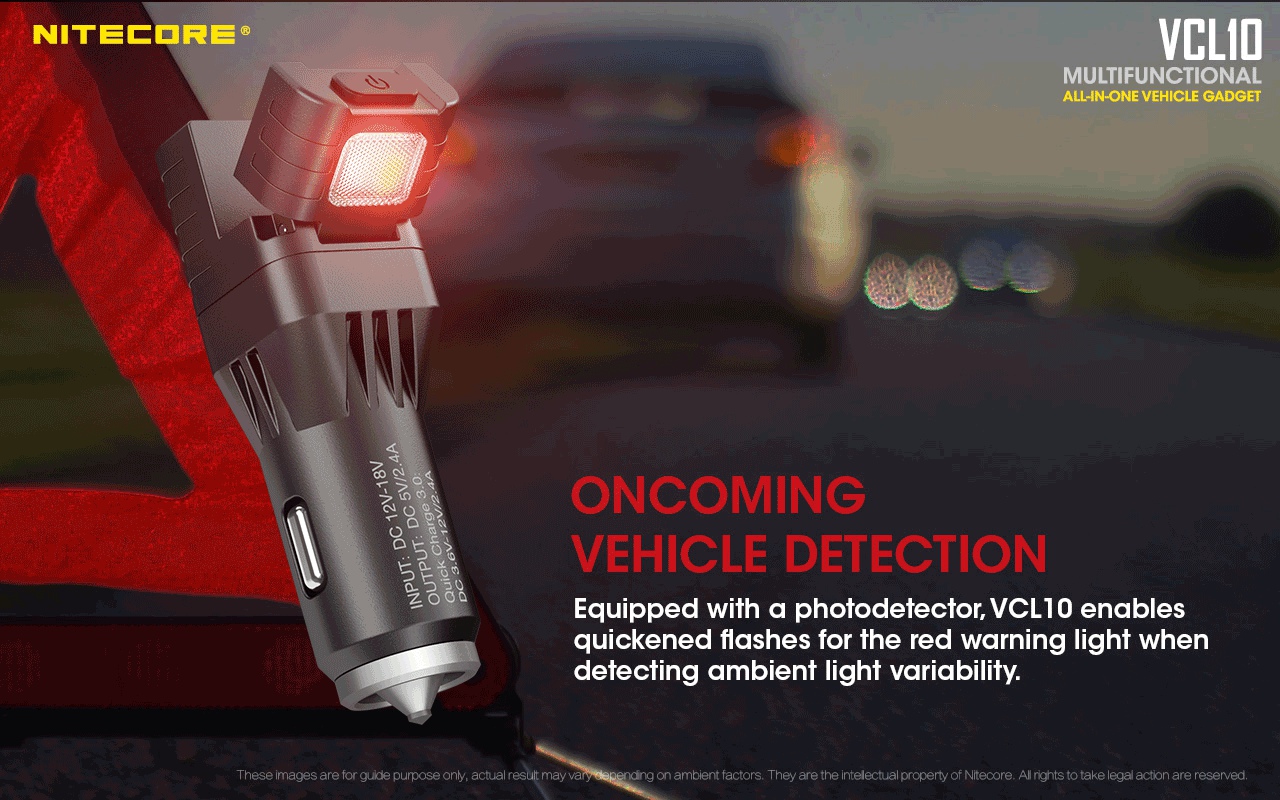 Ładowarka Nitecore VCL10 Ładowarka Nitecore VCL10 to wyjątkowy gadżet który będziesz chciał mieć w swoim samochodzie. Dwa tryby: QuickCharge 2.0 i QuickCharge 3.0 pozwalają podładować urządzenia Android i z systemem iOs z prędkością 2.4A. Ładowarka została wyposażona w latarkę o mocy 25 lumenów i może działać do 3 godzin. VCL10 posiada również czerwone światło ostrzegawcze, - LifeGun.pl Ładowarka Nitecore VCL10-12