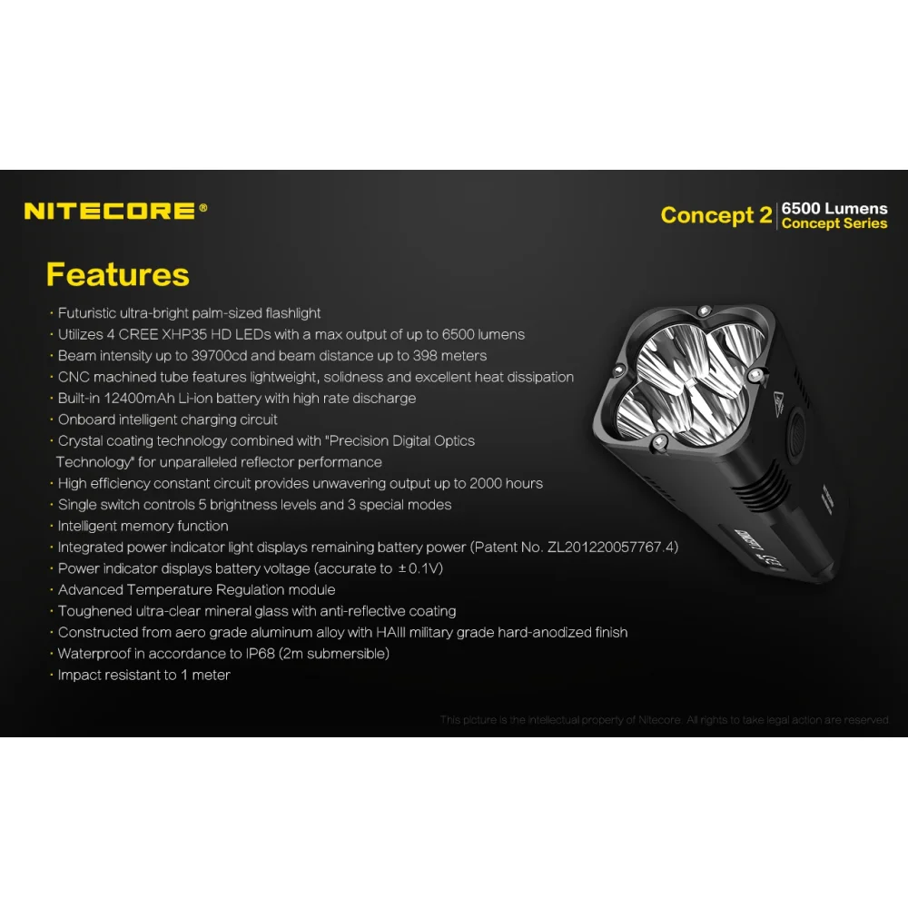 Latarka Nitecore Concept 2 6500 lumenów 29 Latarka Nitecore Concept 2 6500 lumenów