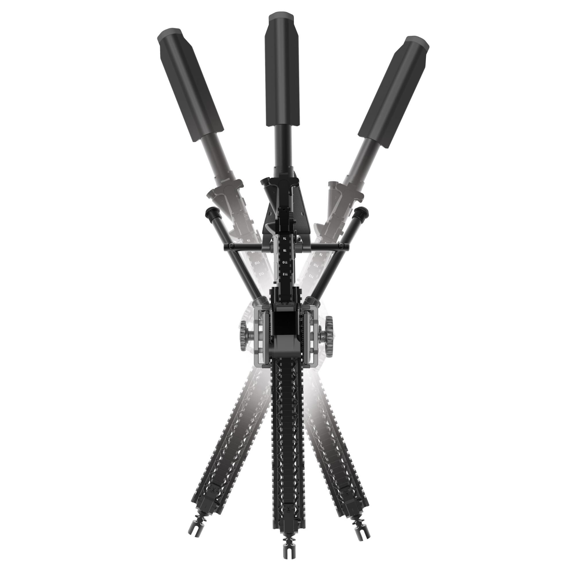 Tripod Precision Turret Caldwell 821400 to idealne rozwiązanie dla strzelców szukających wygody, swobody ruchu i stabilnego stanowiska do strzelania. Dzięki obrotowej podstawce i pokrętłu pochylenia, skrócono czas potrzebny na ponowne ustawienie tripoda. Wytrzymałą konstrukcję wyposażono w zacisk i małą regulowaną podstawkę na chwyt, przygotowane specjalnie pod karabiny AR. Cechy: Regulacja przedniej nogi do 15.2 cm - LifeGun.pl Tripod Precision Turret Caldwell 821400-3