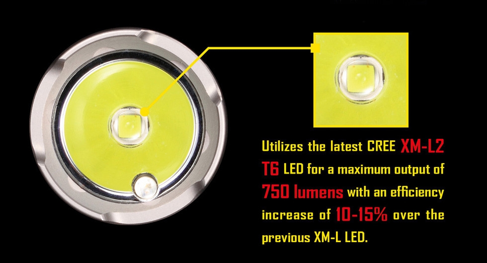 Światło S.O.S.: Tak | Maksymalny czas pracy (godz.): 450 | Zasięg wiązki światła (m): 155 | Waga bez baterii (g): 77 | Futerał: Tak | Wodoodporność: Do 2 m | Kolor: Czarny | Baterie (kompatybilne): 1 x 18650 lub 2 x CR123 | Długość całkowita (mm): 136 | Średnica głowicy (mm): 25 | Źródło światła: Dioda LED CREE XM-L2 (T6) | Światło stroboskopowe: tak | Moc światła (L): 750 - LifeGun.pl Latarka Nitecore SRT5 SmartRing Tactical Detective 750 Lumenów-8