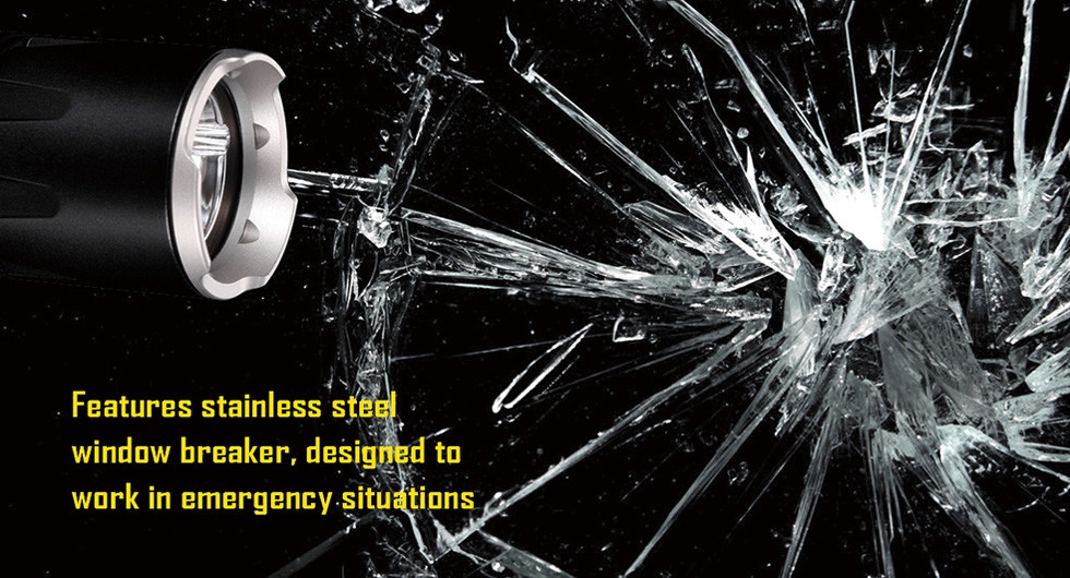 Światło S.O.S.: Tak | Maksymalny czas pracy (godz.): 450 | Zasięg wiązki światła (m): 155 | Waga bez baterii (g): 77 | Futerał: Tak | Wodoodporność: Do 2 m | Kolor: Czarny | Baterie (kompatybilne): 1 x 18650 lub 2 x CR123 | Długość całkowita (mm): 136 | Średnica głowicy (mm): 25 | Źródło światła: Dioda LED CREE XM-L2 (T6) | Światło stroboskopowe: tak | Moc światła (L): 750 - LifeGun.pl Latarka Nitecore SRT5 SmartRing Tactical Detective 750 Lumenów-13