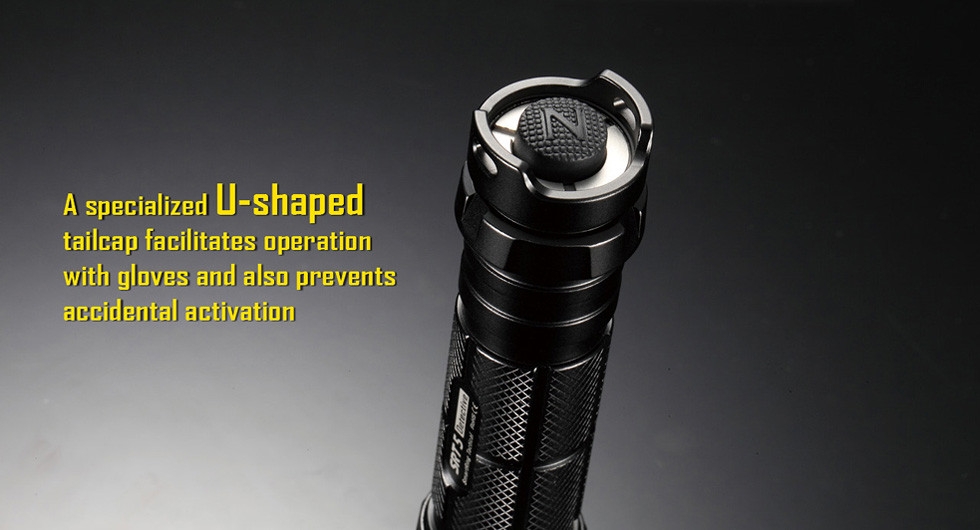 Światło S.O.S.: Tak | Maksymalny czas pracy (godz.): 450 | Zasięg wiązki światła (m): 155 | Waga bez baterii (g): 77 | Futerał: Tak | Wodoodporność: Do 2 m | Kolor: Czarny | Baterie (kompatybilne): 1 x 18650 lub 2 x CR123 | Długość całkowita (mm): 136 | Średnica głowicy (mm): 25 | Źródło światła: Dioda LED CREE XM-L2 (T6) | Światło stroboskopowe: tak | Moc światła (L): 750 - LifeGun.pl Latarka Nitecore SRT5 SmartRing Tactical Detective 750 Lumenów-15