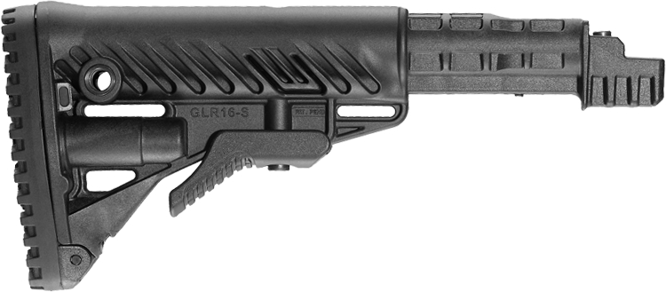 Wysokość (mm): 130 | Szerokość (mm): 48 | Długość całkowita (mm): 195 / 290 | Waga (g): 420 - LifeGun.pl Kolba z prowadnicą do AK RBT-K47 FK FAB-3