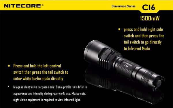Latarka Nitecore CI6 Chameleon z Podczerwienią 440 Lumenów-11