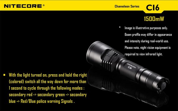 Latarka Nitecore CI6 Chameleon z Podczerwienią 440 Lumenów-12