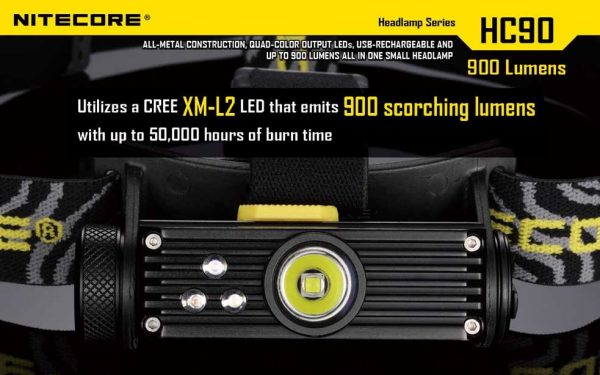 Latarka czołowa Nitecore HC90 900 Lumenów-7