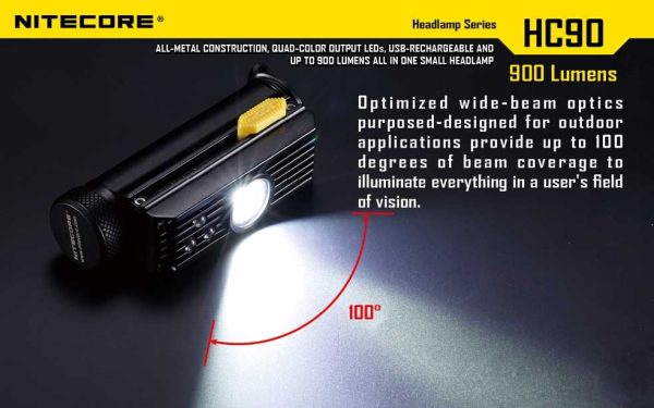 Latarka czołowa Nitecore HC90 900 Lumenów-9