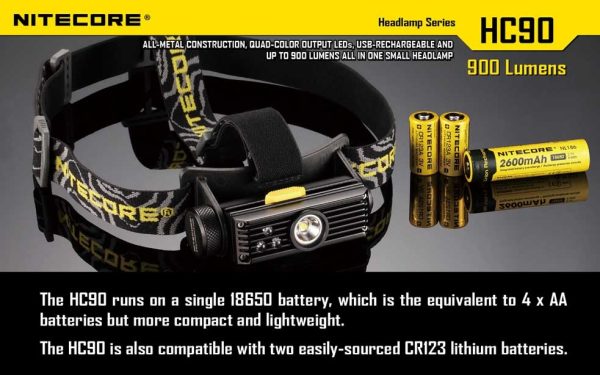 Latarka czołowa Nitecore HC90 900 Lumenów-15