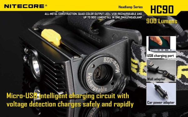 Latarka czołowa Nitecore HC90 900 Lumenów-16