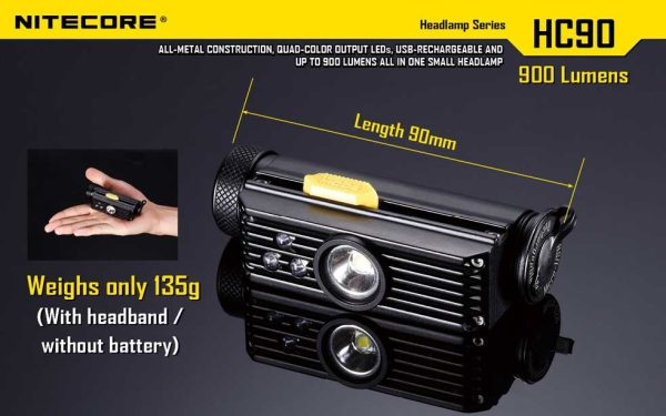 Latarka czołowa Nitecore HC90 900 Lumenów-25