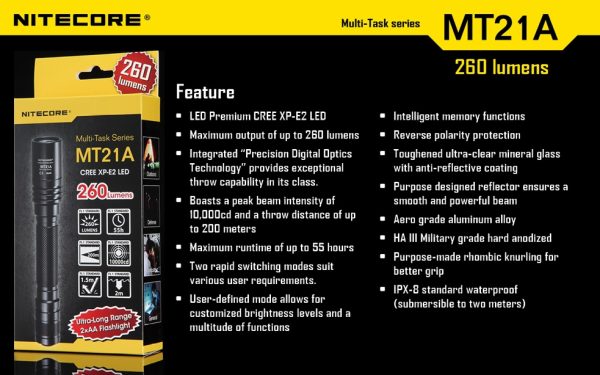 Latarka Nitecore MT21A 260 Lumenów-22