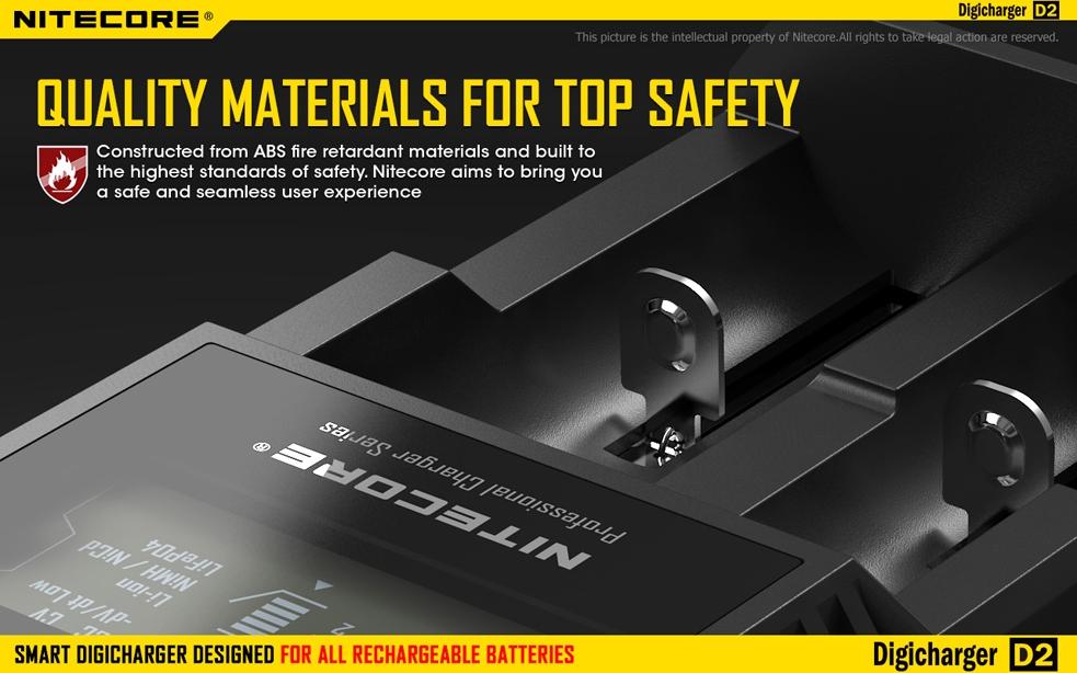 Ładowarka Nitecore Digicharger D2 Ładowarka Nitecore D2 to uniwersalne urządzenie, dzięki któremu można naładować niemal wszystkie modele cylindrycznych akumulatorów. Jej największym atutem jest możliwość dopasowania do rozmiaru baterii dzięki przesuwanemu elementowi. Ładowarka automatycznie rozpoznaje akumulatory Li-ion, Ni-MH oraz Ni-Cd oraz dopasowuje optymalny rodzaj ładowania. Warto nadmienić, że akumulatory ładowane są niezależnie od siebie. Wyświetlacz LCD - LifeGun.pl Ładowarka Nitecore Digicharger D2-15