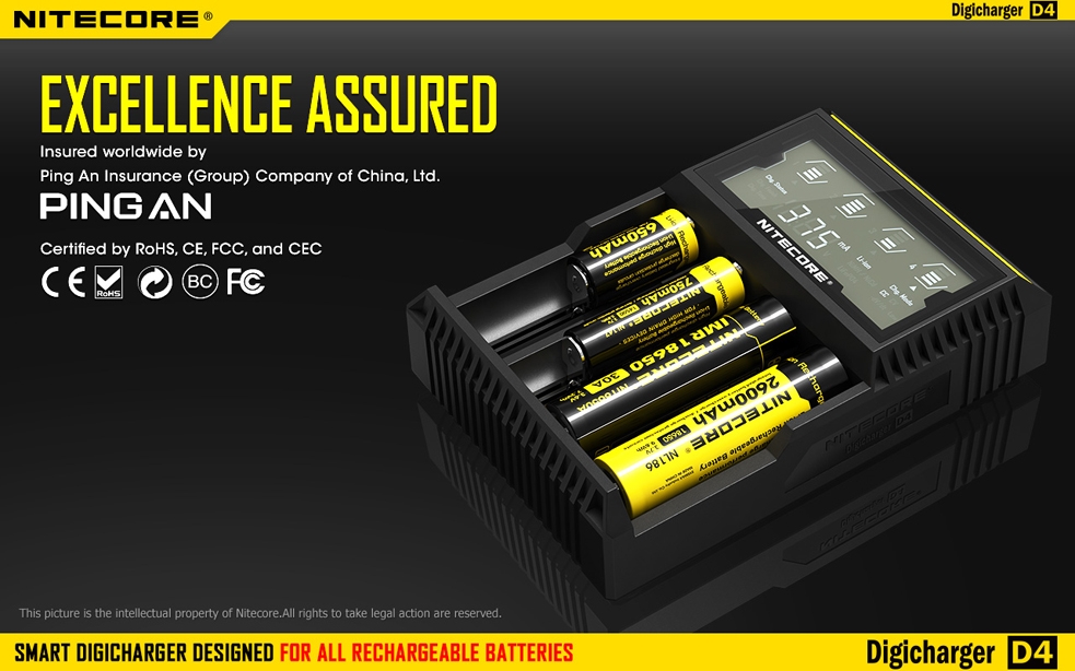 Ładowarka Nitecore Digicharger D4 Ładowarka do baterii Nitecore D4 to uniwersalne urządzenie, dzięki któremu można naładować niemal wszystkie modele cylindrycznych akumulatorów. Jej największym atutem jest możliwość dopasowania do rozmiaru baterii dzięki przesuwanemu elementowi. Ładowarka do akumulatorów automatycznie rozpoznaje akumulatory Li-ion, Ni-MH oraz Ni-Cd oraz dopasowuje optymalny rodzaj ładowania. Warto nadmienić, że akumulatory ładowane są niezależnie - LifeGun.pl Ładowarka do Akumulatorów Nitecore Digicharger D4-19