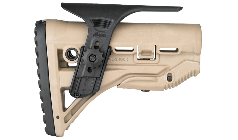 Regulowana baka FAB GSCP do kolby GL-Shock WYMIARY: Waga - 95g Szerokość - 66mm Wysokość - 133mm/163mm (po otworzeniu) Długość - 134mm Przedmiotem sprzedaży jest wyłącznie REGULOWANA BAKA FAB GSCP. CECHY: W pełni regulowana Łatwa do zamocowania/demontażu Lekka, a jednocześnie bardzo wytrzymała Instalacja baki nie wymaga ingerencji rusznikarza - LifeGun.pl Regulowana baka FAB GSCP do kolby GL-Shock-2