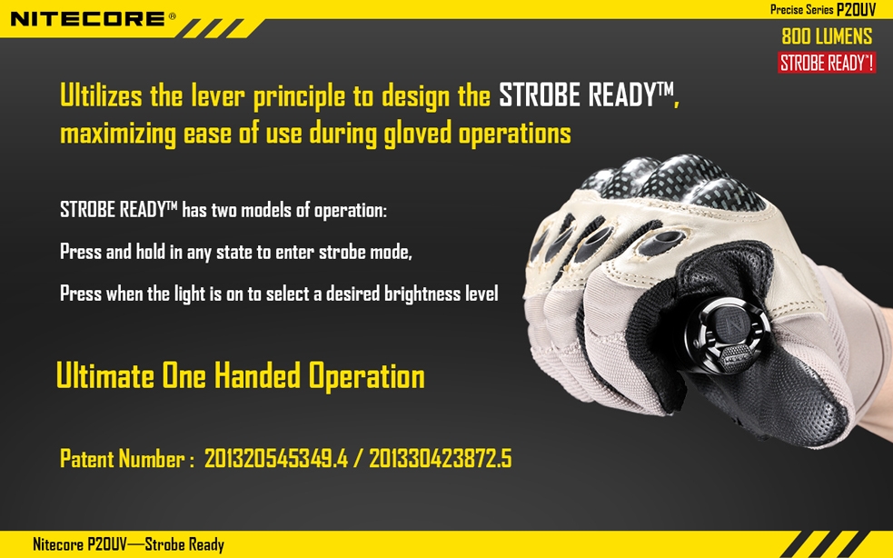 Maksymalny czas pracy (godz.): 15 | Zasięg wiązki światła (m): 180 | Waga bez baterii (g): 104 | Futerał: Tak | Wodoodporność: Do 2 m | Kolor: Czarny | Baterie (kompatybilne): 1 x 18650 lub 2 x CR123 | Długość całkowita (mm): 134 | Średnica głowicy (mm): 32 | Źródło światła: Dioda LED CREE XM-L2 (T6) | Światło stroboskopowe: nie | Moc światła (L): 800 - LifeGun.pl Latarka Nitecore P20UV 800 Lumenów-9