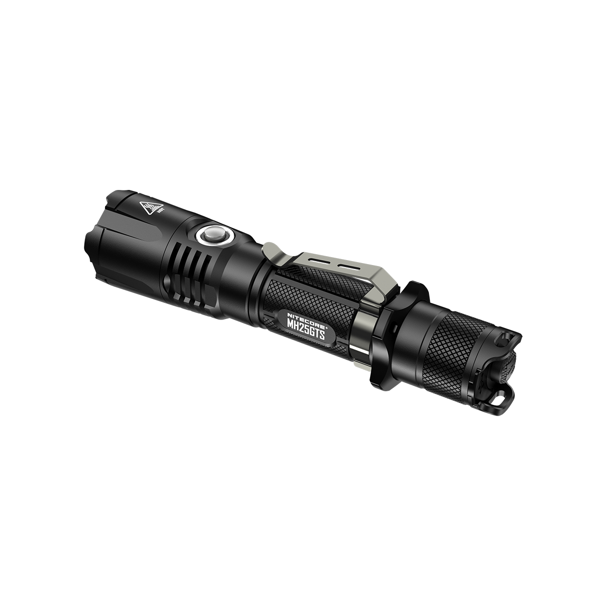 Światło S.O.S.: Tak | Maksymalny czas pracy (godz.): 250 | Zasięg wiązki światła (m): 304 | Wodoodporna: Tak - do 2 metrów | Długość całkowita (mm): 150 | Średnica głowicy (mm): 34 | Źródło światła: LED CREE XHP35 HD | Światło stroboskopowe: tak | Moc światła (L): 1800 | Waga (g): 124 - LifeGun.pl Latarka Nitecore MH25GTS 1800 Lumenów-2