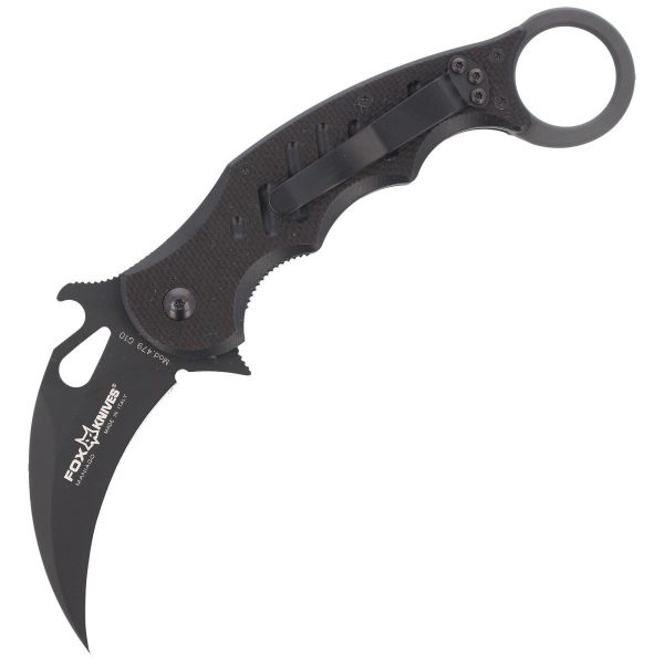 Nóż składany Fox Karambit w/ Emerson Wave Black G10, Black Idroglider N690Co (479)-1
