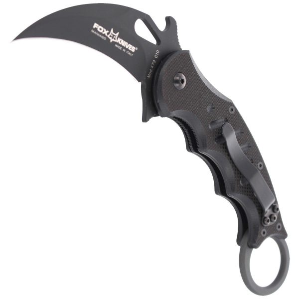 Nóż składany Fox Karambit w/ Emerson Wave Black G10, Black Idroglider N690Co (479)-4
