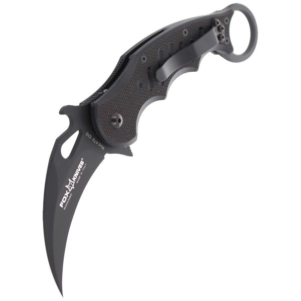 Nóż składany Fox Karambit w/ Emerson Wave Black G10, Black Idroglider N690Co (479)-5