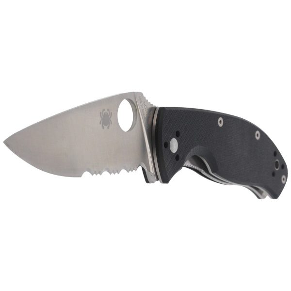 Nóż składany Spyderco Tenacious Black G10, Satin Combo 8Cr13MoV by Eric Glesser (C122GPS)-2