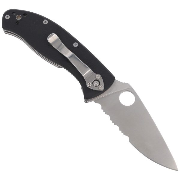 Nóż składany Spyderco Tenacious Black G10, Satin Combo 8Cr13MoV by Eric Glesser (C122GPS)-3