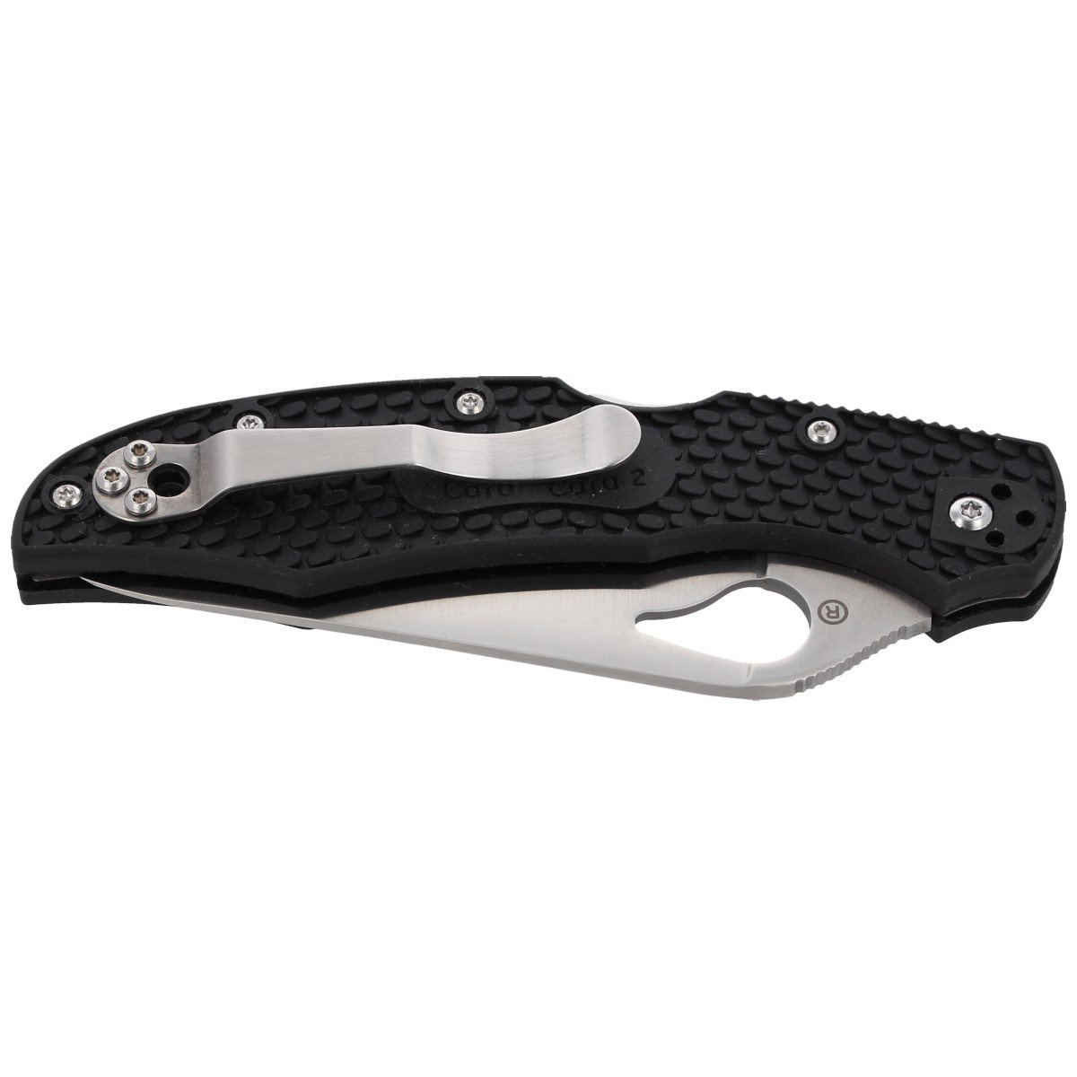 Byrd Cara Cara 2 FRN Black Combination, zainspirowany kultowym nożem Endura niedrogi lekki folder Spyderco z czarnymi okładzinami. Głownię ze stali nierdzewnej 8Cr13MoV wyprowadzono szlifem pełnym płaskim. Rękojeść FRN, Bi-Directional Texturing... - LifeGun.pl Nóż Spyderco Byrd Cara Cara 2 FRN Black, Combination (BY03PSBK2)-6