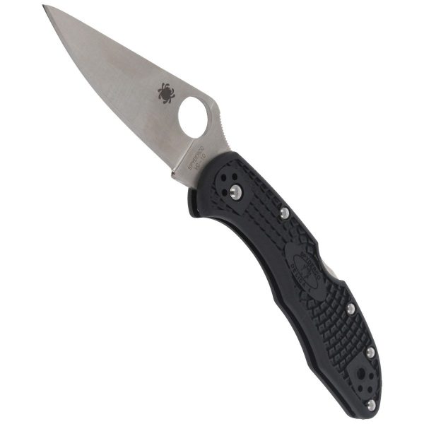 Nóż Spyderco Delica 4 FRN Black Flat Ground Plain (C11FPBK)-4