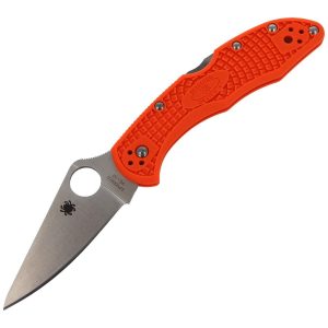 Nóż Spyderco Delica 4 FRN Orange Flat Ground Plain (C11FPOR)-1